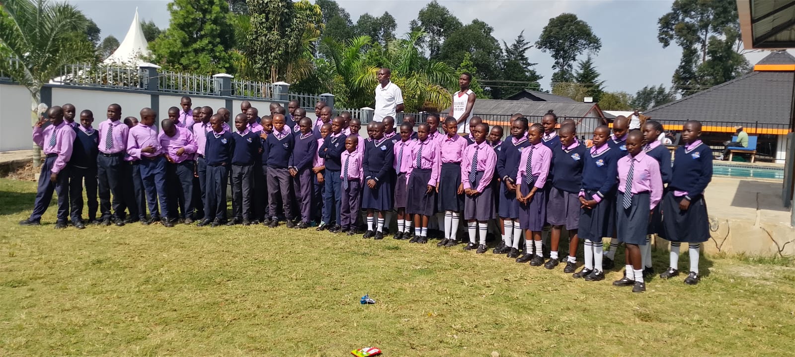 Brightsmile School learners in full uniform during a school outing